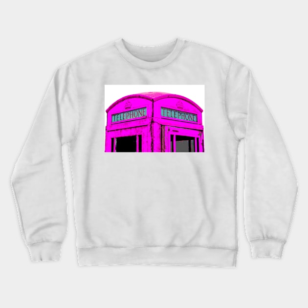 Pink Phone Box Crewneck Sweatshirt by Jane Braat